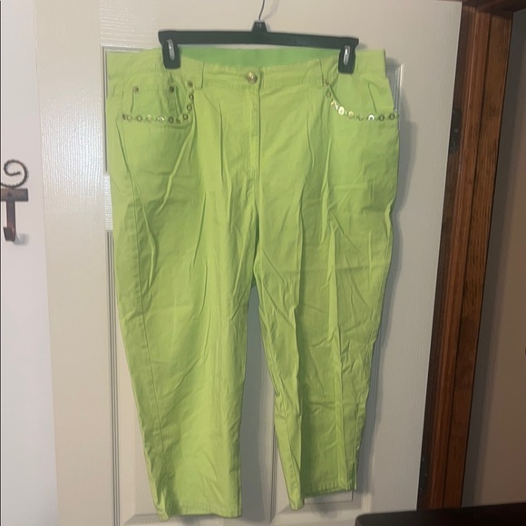 Ruby Rd. Lime Green Pants - Picture 1 of 2